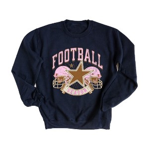 Simply Sage Market Women's Graphic Sweatshirt  Football Season Pink Helmet - 1 of 4
