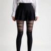Anna-Kaci Women's Sheer Tights with Crisscross Lace-Up Detail and Opaque Lower Leg Design - 4 of 4