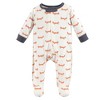 Touched by Nature Baby Boy Organic Cotton Zipper Sleep and Play 3pk, Fox, 6-9 Months - 2 of 4