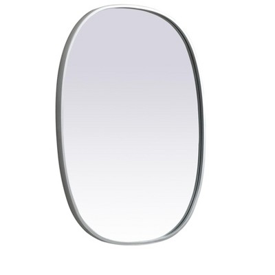 Silver Oval Full Length Metal Frame Bathroom Mirror
