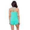 Aqua Green, Women's Ladder Trim Racerback Tankini - 3 of 3
