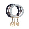 MKF Collection Jasmine 3 Piece Bangle Wristlet and Keychain Set by Mia K- Light Blue Navy - 2 of 4