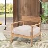 Acacia Wood Patio Chair with Cushion, Outdoor Lounge Chair with Curved Backrest, Garden Armchair for Balcony Seating-Cuddlewood - 2 of 4