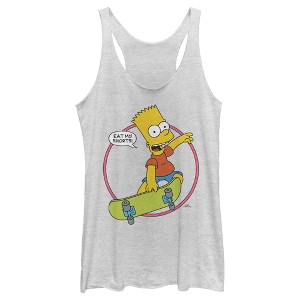 Women's The Simpsons Eat My Shorts Racerback Tank Top - 1 of 4