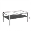 NicBex Rectangle Glass Coffee Table Modern Living Room Centerpiece with Reinforced Metal Legs Tempered Glass Top - 2 of 4