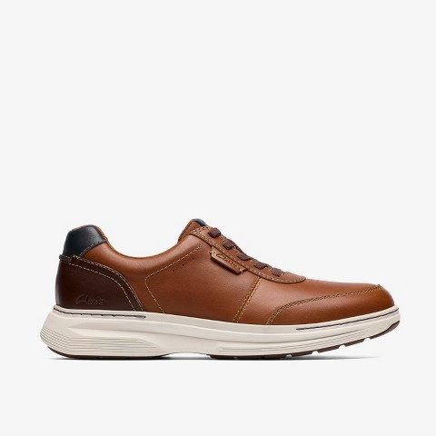 Clarks Mens Craftwell Lace Tan Leather Shoes 12 Wide
