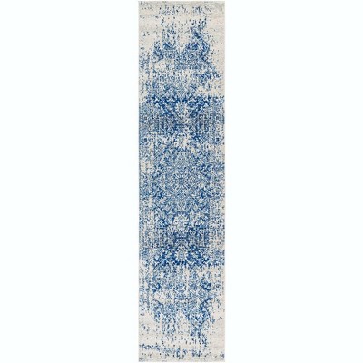 Mark & Day Amelia 7'10"x9'8" Runner Woven Indoor Area Rugs Navy: Stain-Resistant, Pet Friendly, Traditional Medallion Design