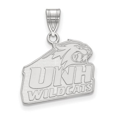 Black Bow Jewelry 14k White Gold New Hampshire Wildcats NCAA Medium Pendant
