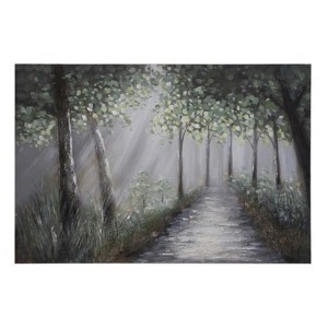 Yosemite Home Decor 'Lighted Path I' - 47"Wx32"H Wall Art on Canvas, Hand Painted with 3D accents - Multi-Color - 1 of 4