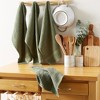 Design Imports  Terry Waffle Solid Dishtowel Set 4 Piece, 15X26", Artichoke - 3 of 4