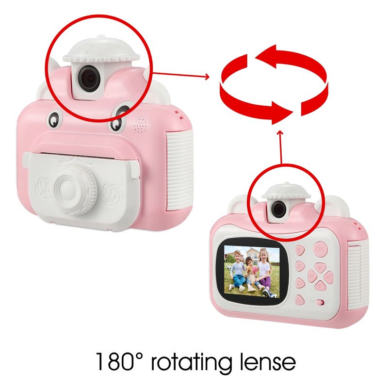 HOM Kids Digital Printing Camera - 1080p Video, 2.4" Display, 32GB Micro-SD Card - Creative Camera & Printer for Kids (Pink, 1 Pack), 5 of 8