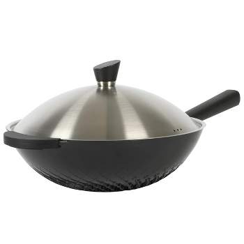 Kenmore Eugene 13 Inch Nonstick Cast Alumium Wok with Stainless Steel Lid