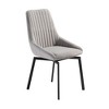 Armen Living,Swivel Upholstered Dining Chair in Gray Fabric with Black Metal Legs - Set of 2 - 2 of 4