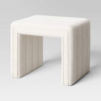 Channel Tufted Boucle Ottoman Cream/Gray - Threshold™