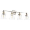 Quorum Lighting Dunbar 4-Light Satin Nickel Vanity with Glass Shades - 3 of 4