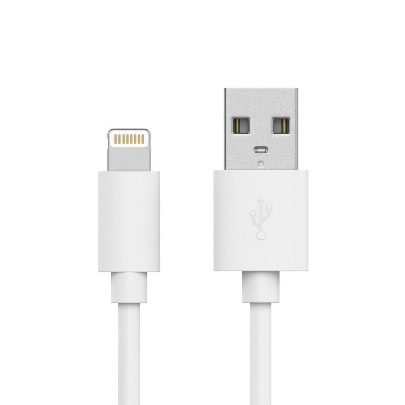 Just Wireless TPU Lightning to USB-A Cable- White, 1 of 13
