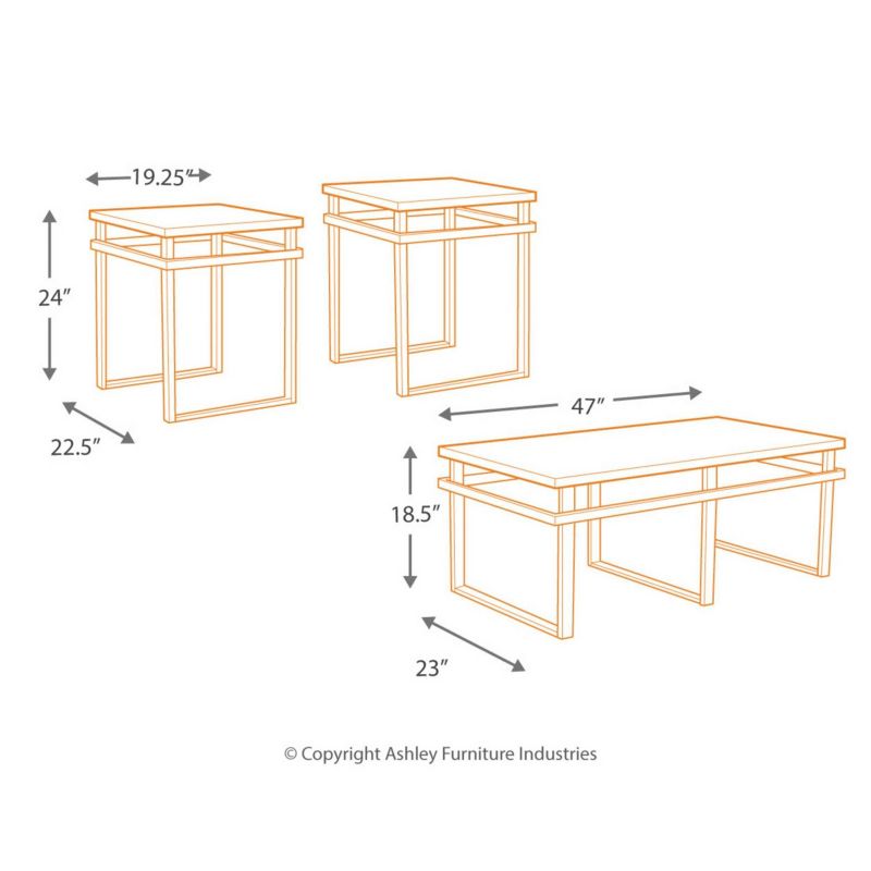 Set of 3 Laney Side Tables Black/Gray - Signature Design by Ashley, 3 of 5
