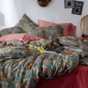 Bohemia King Duvet Cover Set, 3 - Piece Long Staple Cotton with Zipper, Green Golden Elegant Bedding - 4 of 4