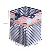 Bacati - Emma Kilim Coral/Mint/Navy Collapsible Laundry Hamper - 4 of 4