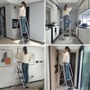 NAYSAYE 5 Step Folding Ladder White Steel Frame Wide Non Slip Pedals Safety Handle Portable for Home Kitchen Office, White, 18"*35"*63.9" - 2 of 4