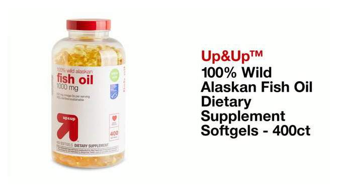 100% Wild Alaskan Fish Oil Dietary Supplement Softgels - up & up™, 6 of 9, play video