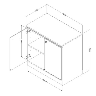 Royal Cherry Laminated Particle Board Freestanding Cupboard with Adjustable Shelves