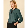 INSPIRE CHIC Women's Stand Collar Zip Up Flap Pocket Bomber Jacket - 3 of 4