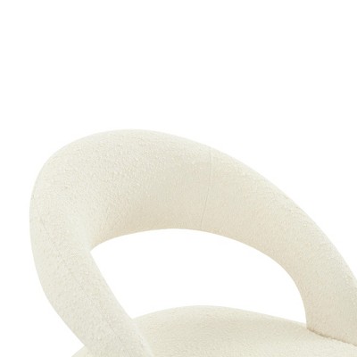 Cream Velvet Upholstered Arm Chair with Metal Legs