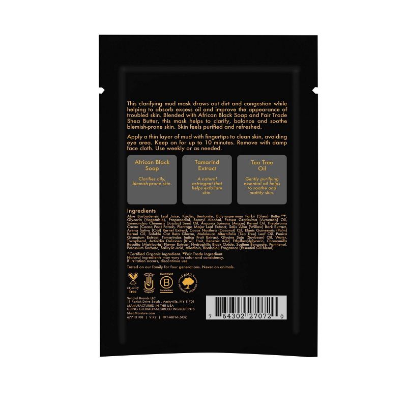 SheaMoisture African Black Soap Clarifying Mud Mask - 0.5oz, 4 of 11