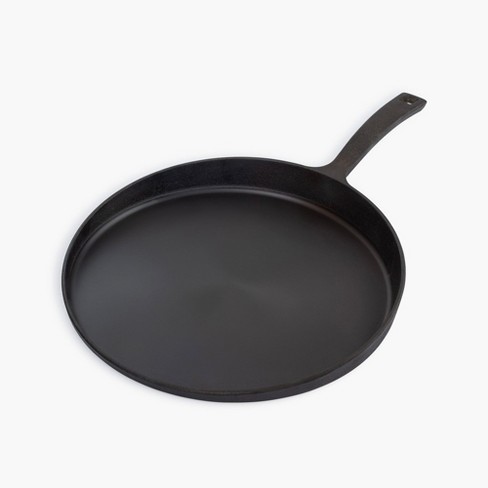 Barebones Black Cast Iron Skillet Griddle, 88.31 Ounces