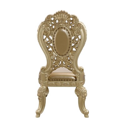 Seville 27" Gold Upholstered Side Chair with Wood Frame