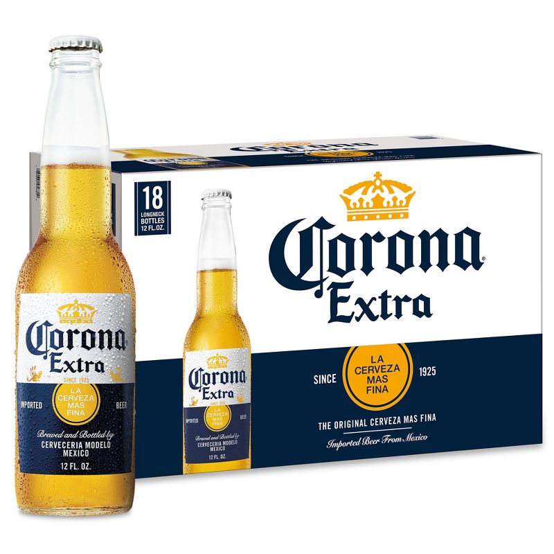 Corona Extra Lager Beer - 18pk/12 fl oz Bottles, 1 of 13