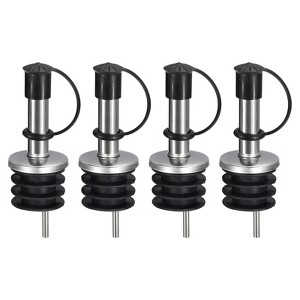 Unique Bargains Bar Supplies Oil Vinegar Dispenser Wine Stainless Steel Bottle Pourers 2.76" - 1 of 4