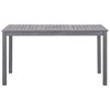 vidaXL Patio Table Gray Wash 55.1 in.x31.5 in.x29.1 in. Solid Acacia Wood - 2 of 4