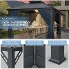 ALAULM Wall Mount Gazebo Outdoor Pergola, Hardtop Lean to Gazebo Canopy Awnings with Sloped Roof and Sturdy Steel Frame, for Patio, Deck, Backyard - 3 of 4