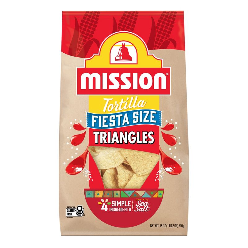 Mission Fiesta Size Triangles Tortilla Chips - 18oz, 1 of 8