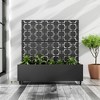 Lirago Black Metal Planter Box privacy screen Garden Bed with Trellis and Wheels 15.75"Dx47.24"Lx47.24"H - 2 of 4