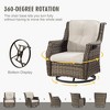 YARDSIGHT Outdoor Swivel Patio Chair with High Back – All-Weather PE Wicker Rattan Chair with Waterproof Cushion for Porch, Deck, Backyard & Balcony - 3 of 4