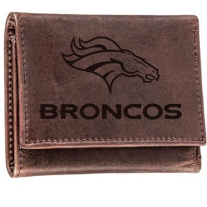 Evergreen NFL Denver Broncos Brown Leather Trifold Wallet Officially Licensed with Gift Box - 1 of 1
