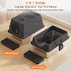 Large Stainless Steel Enclosed Cat Litter Box with Lid, Metal Kitty Litter Box with Flip Cover, Removable Top and Litter Scooper - 3 of 4
