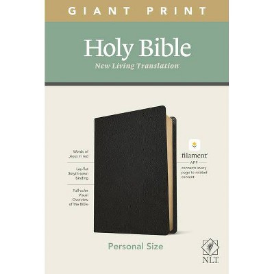 NLT Personal Size Giant Print Bible, Filament Enabled Edition (Red Letter, Genuine Leather, Black) - Large Print (Leather Bound)