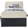 Meridian Furniture,Ivy Black & Cream Velvet Twin Trundle/Storage Bed - 2 of 4