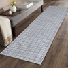 Washable Area Rugs, Modern Plaid Printed Indoor Floor Carpet with Non-Slip Backing, Contemporary Accent Carpet, Stain-Resistant Soft Low Pile Rugs - 2 of 4