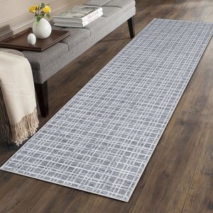 Modern Plaid Washable Area Rugs for Living Room - 1 of 4