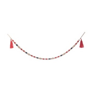 Transpac Wood 47 in. Multicolor Christmas Bead Snowman Garland - 1 of 3