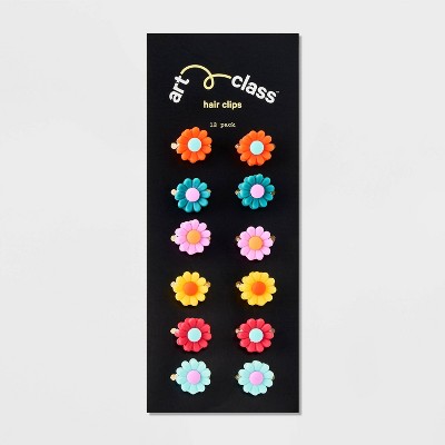 Girls&#39; 12pk Matte Flower Claw Clips - art class&#8482;