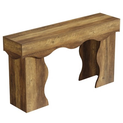 Resenkos Wooden Console Table, Entryway Table, Minimalist Sofa Table for Living Room, Brown