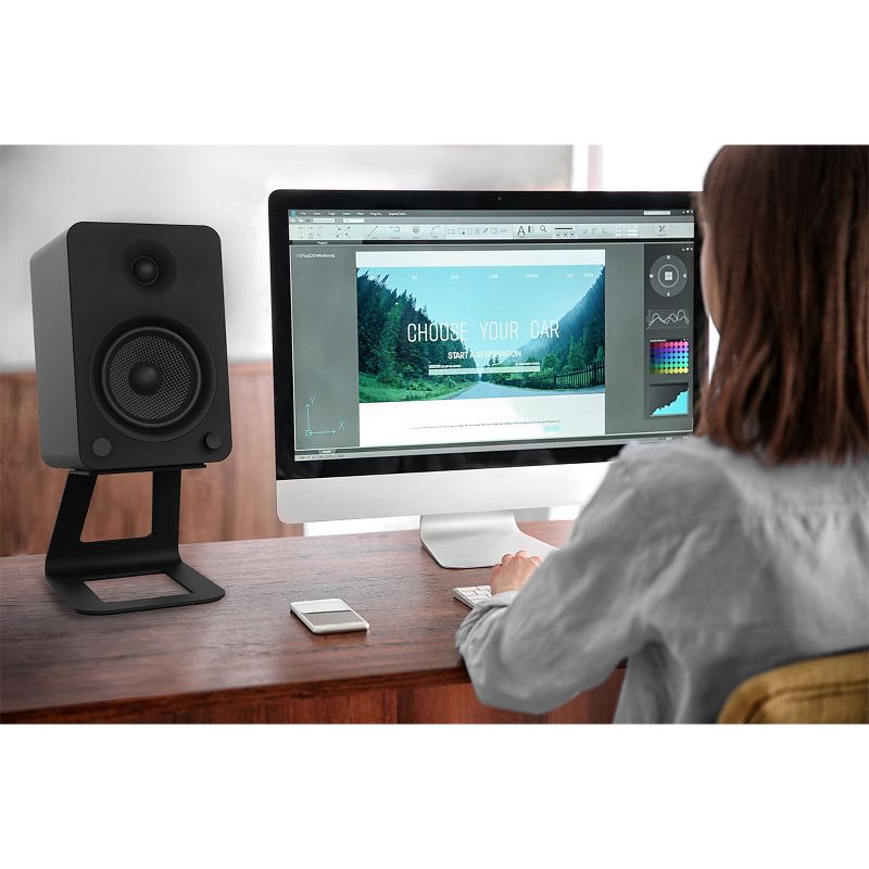 Kanto SE6 Elevated Desktop Speaker Stands for Large Speakers - Pair, 3 of 16