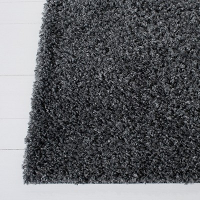 Venus Dark Grey Synthetic Shag Runner Rug - 2'2" x 8'