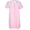 JEFFRICO House Dresses for Women with Pockets - Lightweight Breathable Short Sleeve Muumuu & Nightgowns - Snap Front Housecoat Dusters - 3 of 4